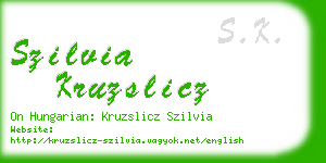 szilvia kruzslicz business card